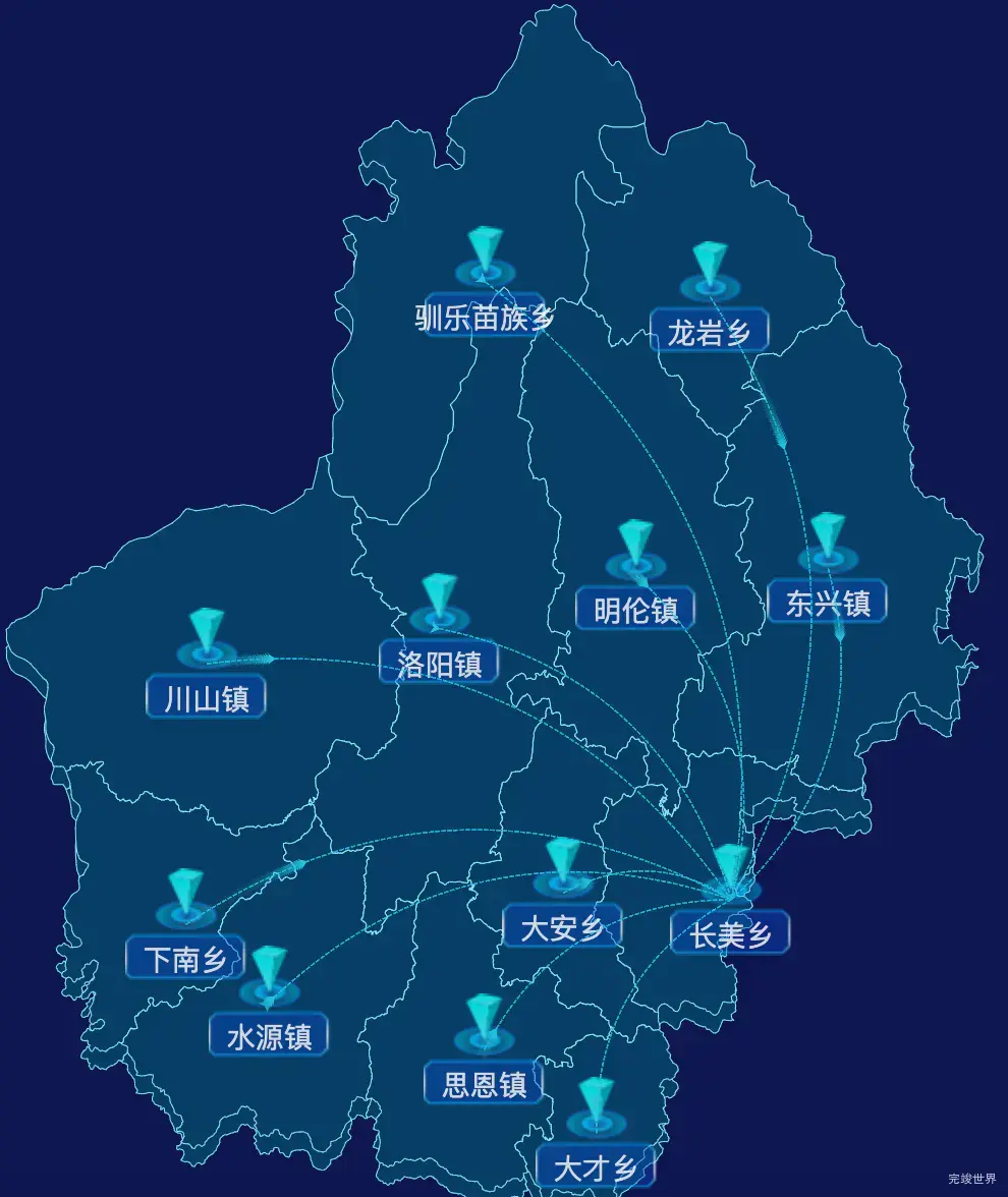 echarts河池市环江毛南族自治县geoJson地图label样式自定义