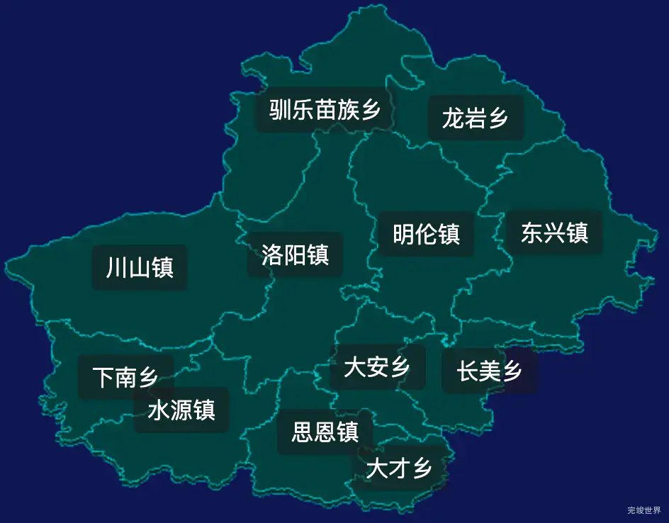 threejs河池市环江毛南族自治县geoJson地图3d地图css2d标签