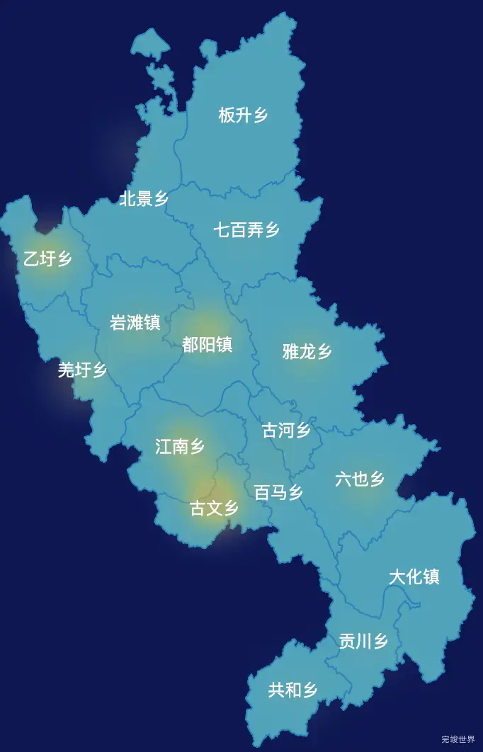 echarts河池市大化瑶族自治县geoJson地图热力图