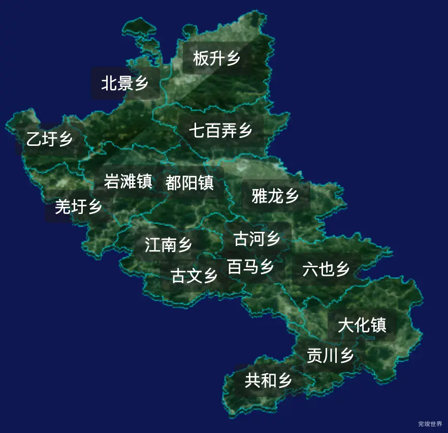 threejs河池市大化瑶族自治县geoJson地图3d地图